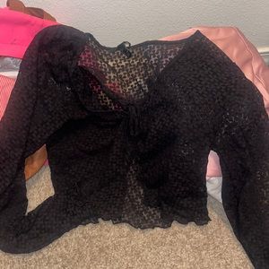 F21 Mesh Tie-Up flower top